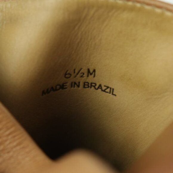 Diane Von Furstenberg Faye Women's Size 6.5 Tan Leather Open Toe Wood Sole Mule - Picture 10 of 10